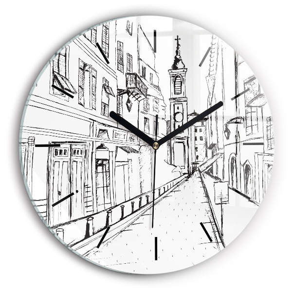 Horloge ronde Dessin de la ville de Provence