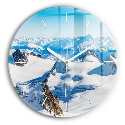 Horloge ronde Skieur dans les Alpes