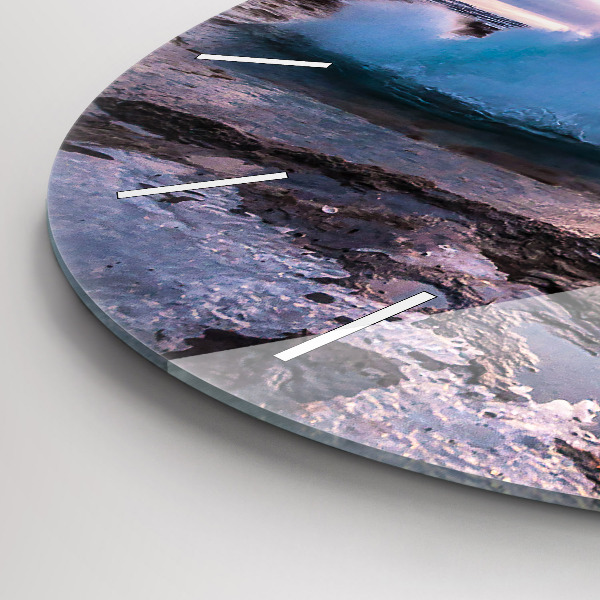 Horloge ronde 'Geyser sur l''île d''Islande'