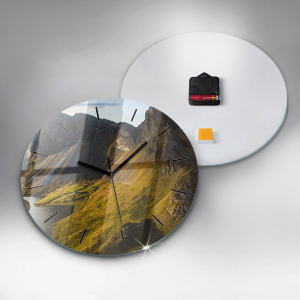 Pendule murale ronde Route en Islande