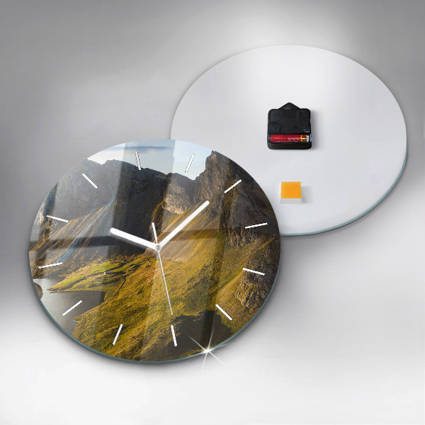 Pendule murale ronde Route en Islande