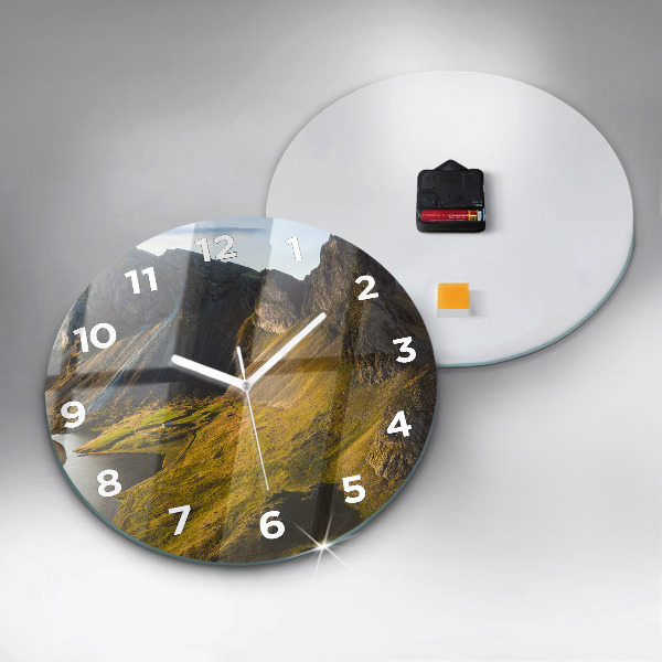 Pendule murale ronde Route en Islande