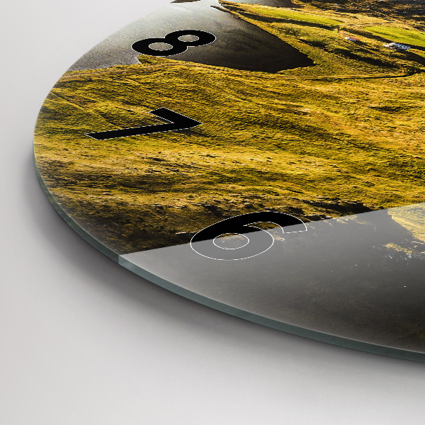 Pendule murale ronde Route en Islande