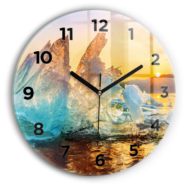 Horloge ronde Iceberg et lever de soleil