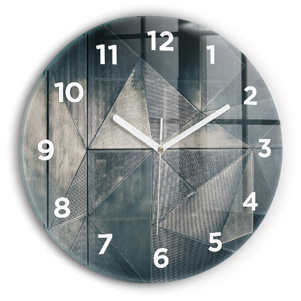 Horloge ronde Triangles abstraits en métal