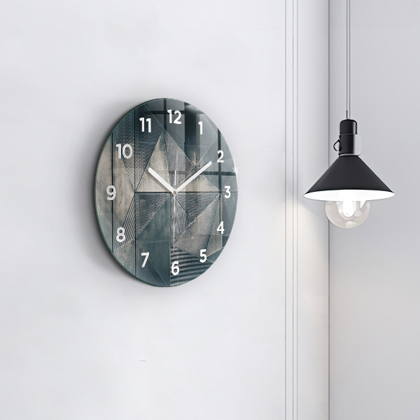 Horloge ronde Triangles abstraits en métal
