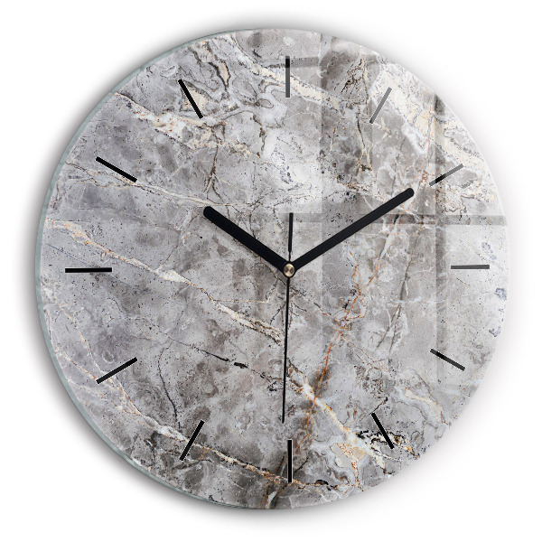 Pendule murale ronde Marbre granit gris
