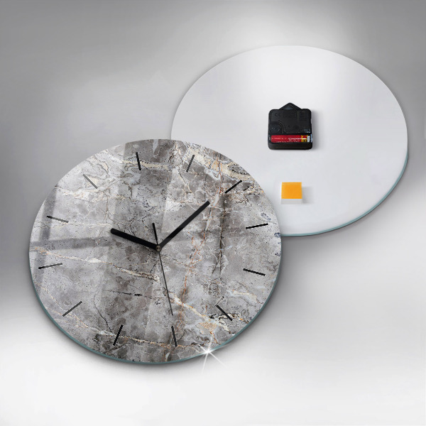 Pendule murale ronde Marbre granit gris