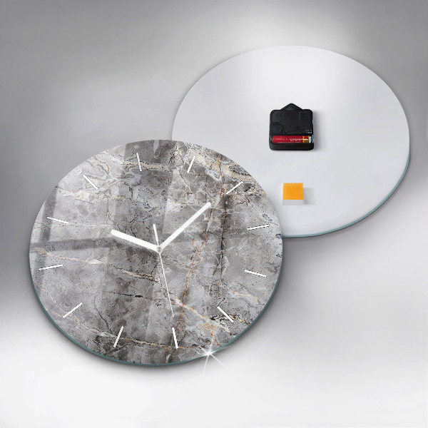Pendule murale ronde Marbre granit gris
