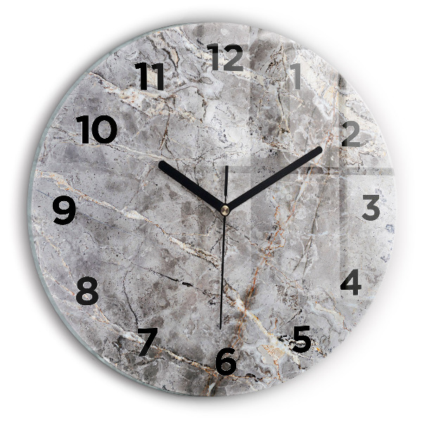 Pendule murale ronde Marbre granit gris