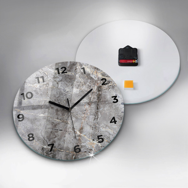 Pendule murale ronde Marbre granit gris