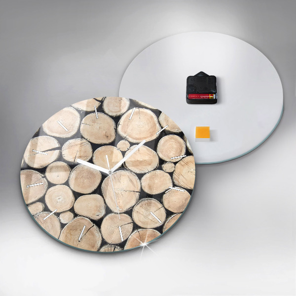 Horloge ronde 'Couper les souches d''arbres'