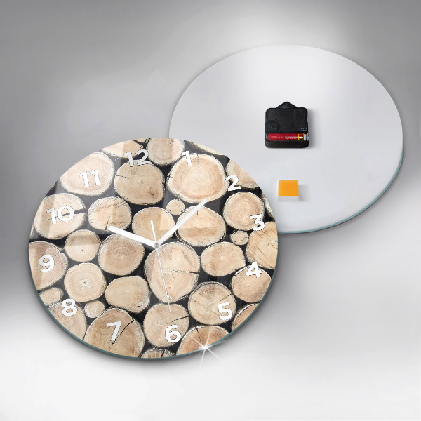 Horloge ronde 'Couper les souches d''arbres'