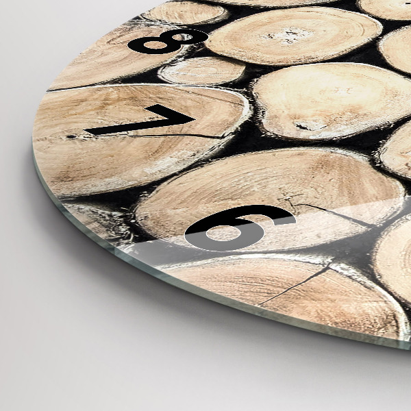 Horloge ronde 'Couper les souches d''arbres'