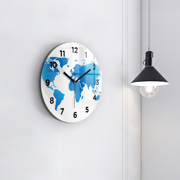 Horloge ronde Carte du monde