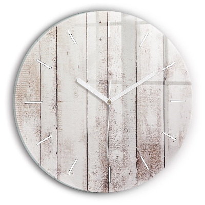 Horloge ronde Planches de bois clair