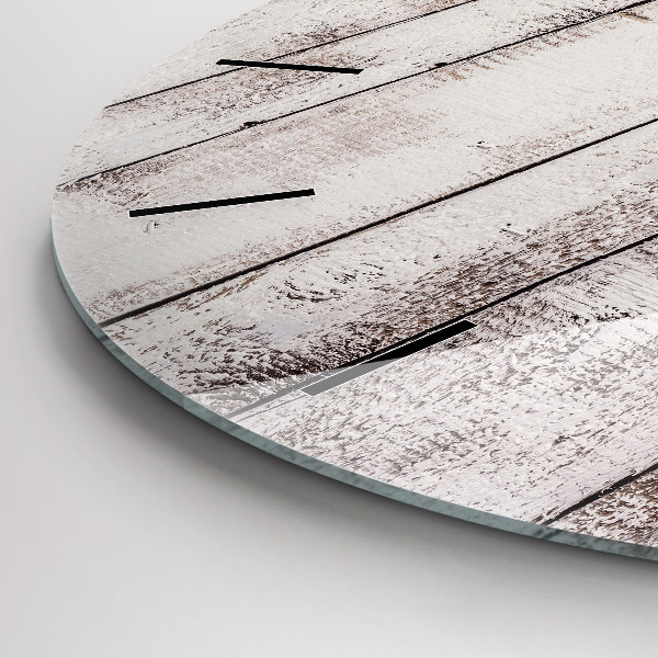 Horloge ronde Planches de bois clair