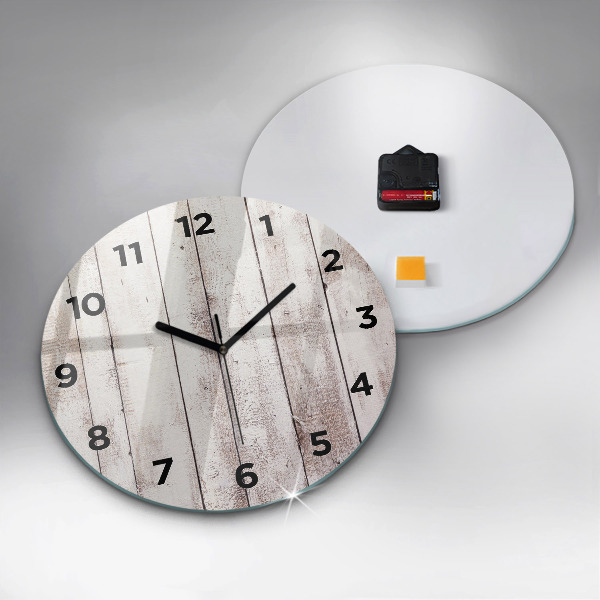 Horloge ronde Planches de bois clair