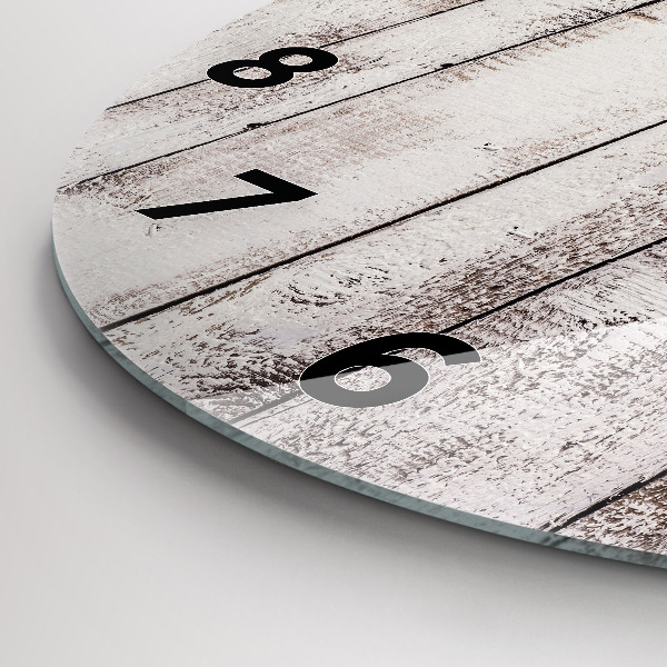 Horloge ronde Planches de bois clair