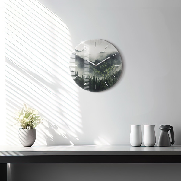 Horloge ronde Paysage forestier
