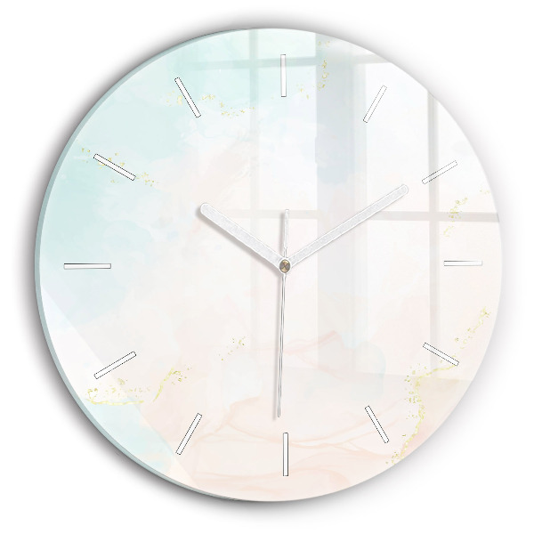 Horloge ronde Aquarelle marbrée