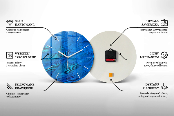Horloge ronde Aquarelle marbrée