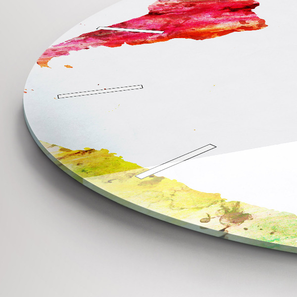 Horloge ronde 'Carte du monde à l''aquarelle'