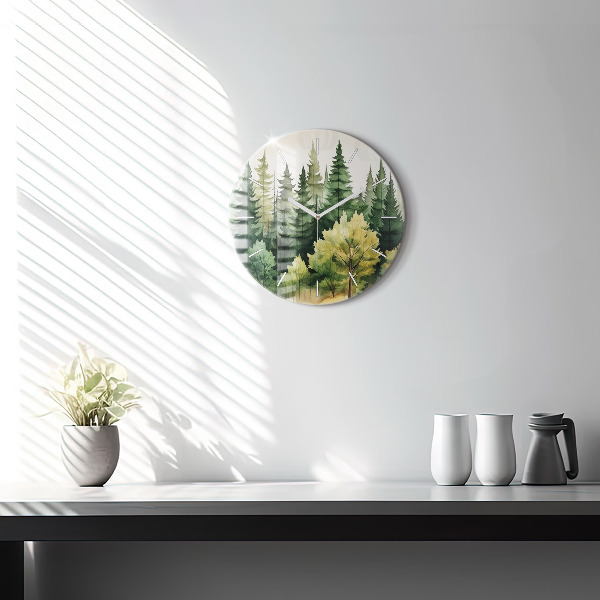 Horloge ronde Paysage forestier