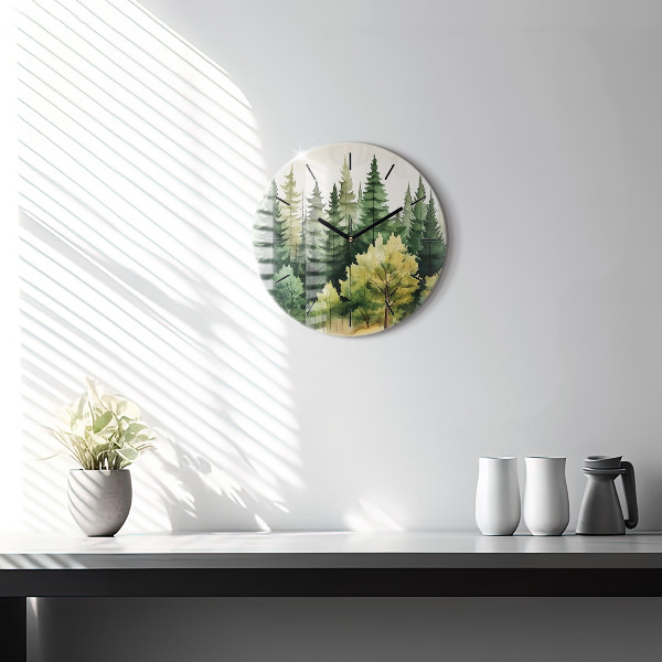 Horloge ronde Paysage forestier