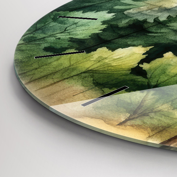 Horloge ronde Paysage forestier