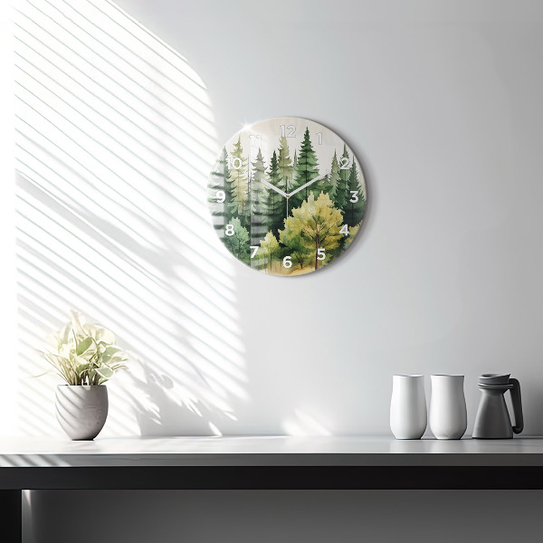 Horloge ronde Paysage forestier