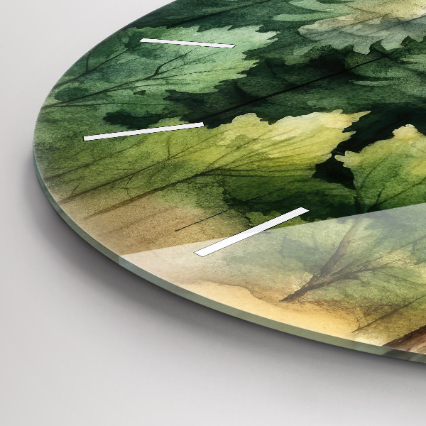 Horloge ronde Paysage forestier