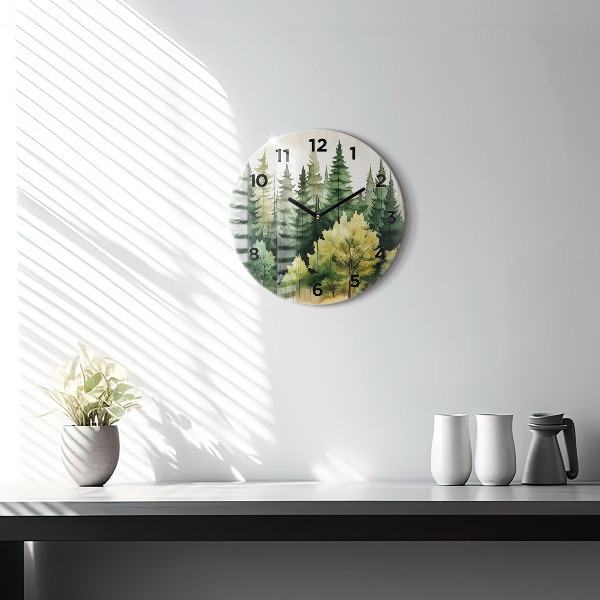 Horloge ronde Paysage forestier