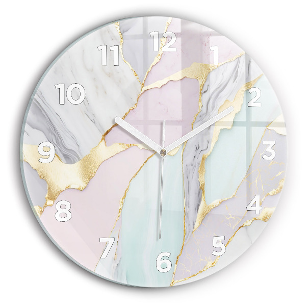 Horloge ronde Motif en marbre
