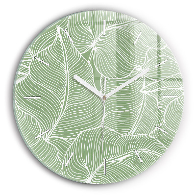 Horloge ronde Motif de feuilles naturelles