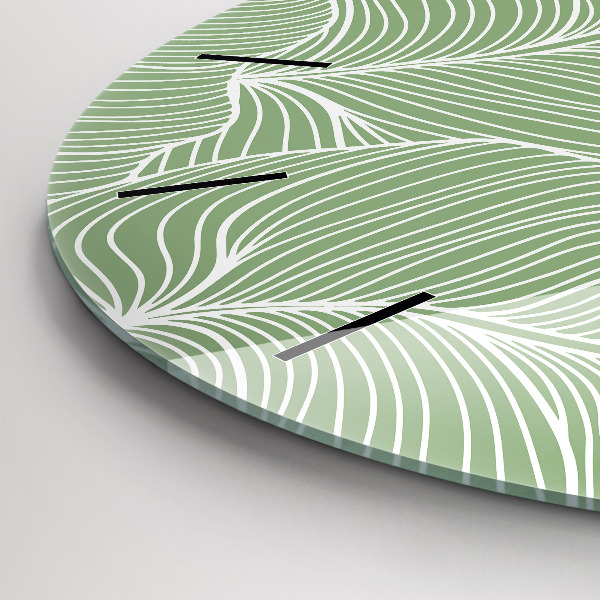 Horloge ronde Motif de feuilles naturelles