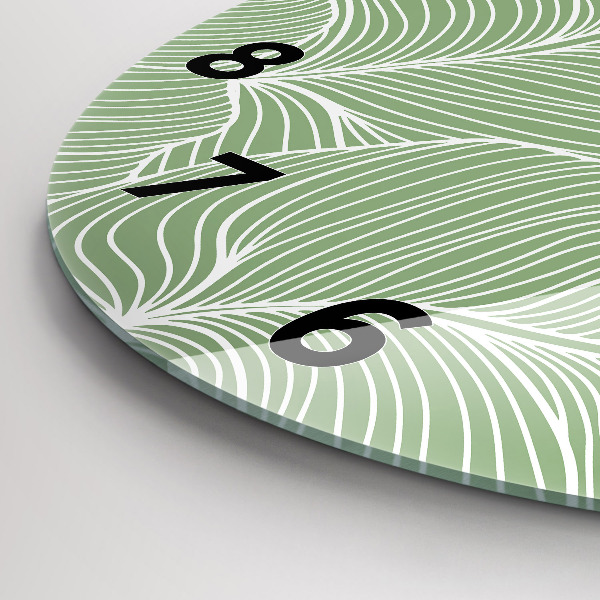 Horloge ronde Motif de feuilles naturelles