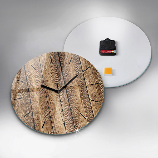 Horloge ronde planches de bois