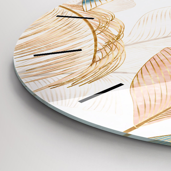 Horloge ronde Motif de feuille naturelle