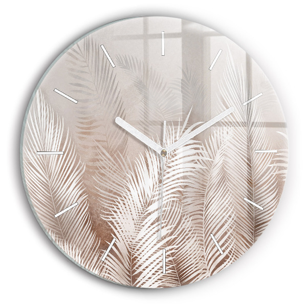 Horloge ronde Feuilles tropicales bohèmes