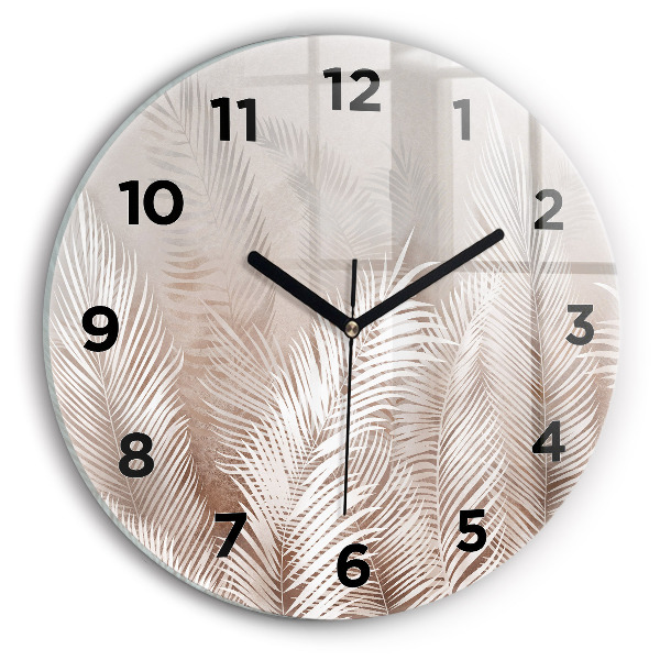 Horloge ronde Feuilles tropicales bohèmes