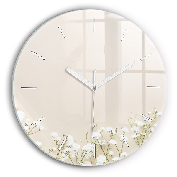 Horloge ronde Fleurs de gypsophile en fleurs
