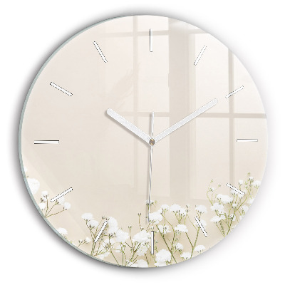 Horloge ronde Fleurs de gypsophile en fleurs