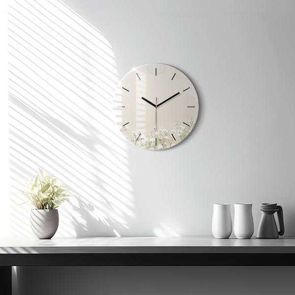 Horloge ronde Fleurs de gypsophile en fleurs
