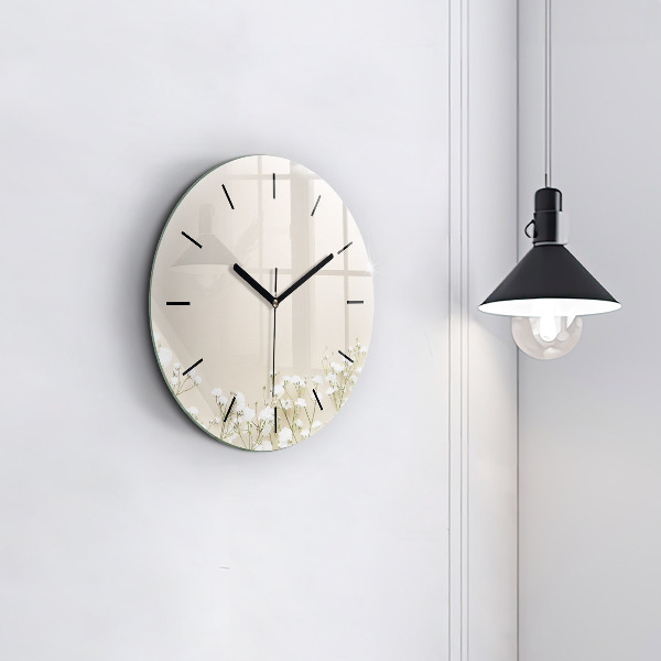 Horloge ronde Fleurs de gypsophile en fleurs