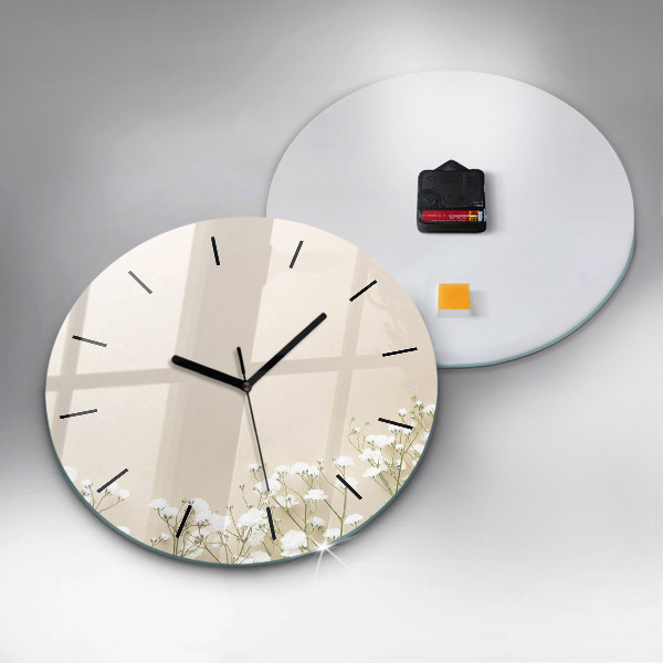 Horloge ronde Fleurs de gypsophile en fleurs