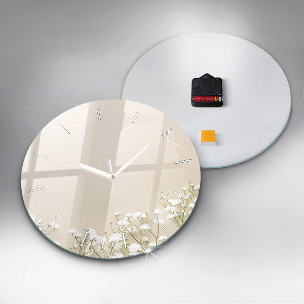 Horloge ronde Fleurs de gypsophile en fleurs