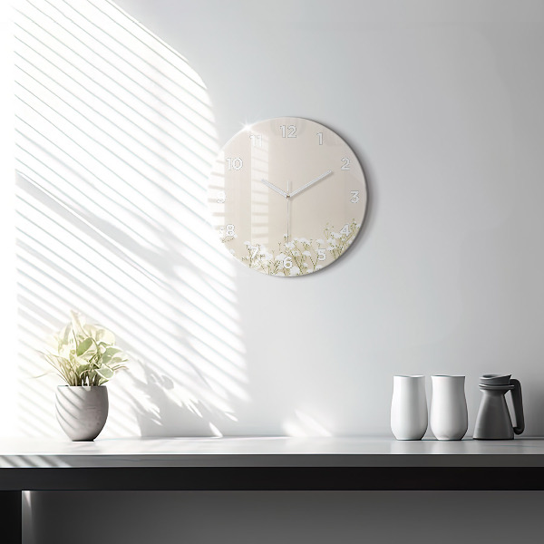 Horloge ronde Fleurs de gypsophile en fleurs