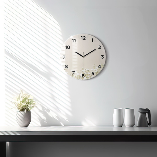 Horloge ronde Fleurs de gypsophile en fleurs