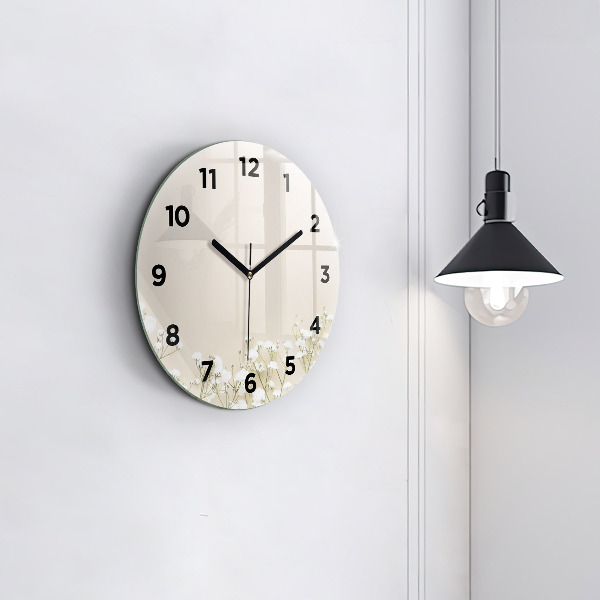 Horloge ronde Fleurs de gypsophile en fleurs